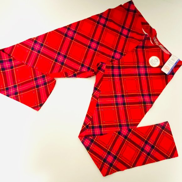 Wonder Nation Girls Leggings Red and Black Checkered Size 18(XXL) - Picture 2 of 3